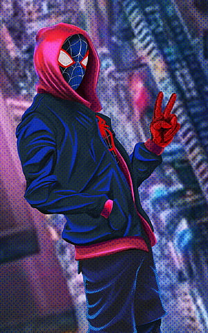 Movie Spider Man: Into The Spider Verse, Miles Morales Hoodie phone, HD phone wallpaper