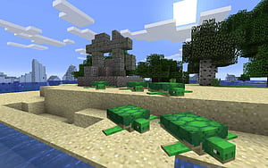 Minecraft Turtle, HD wallpaper