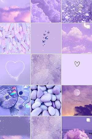 Pastel Purple Collage Purple Digital Prints Themed Wall Art Decor, HD phone wallpaper