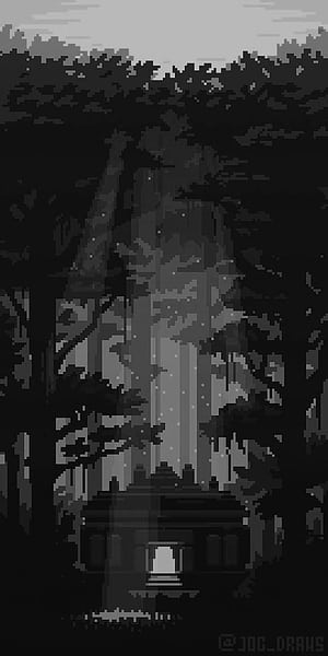 Black Pixel Art, Black and White Pixel Art, HD phone wallpaper