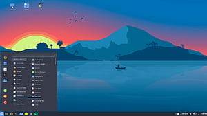 Loving my new Mint setup, Linux Mint Blue, HD wallpaper