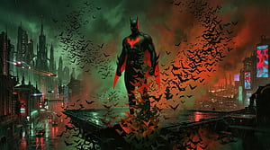 Batman Beyond Beast Mode, batman, batman-beyond, superheroes, art, artwork, digital-art, ai, HD wallpaper