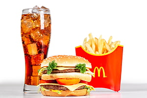 Drink Burger French Fries Man, McDonald's, HD wallpaper