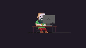 Linux Programmer Pixel Art , linux, computer, hacker, pixel, 8-bit, HD wallpaper