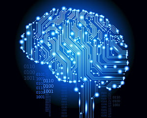 Technology, Binary, Brain, Light, HD wallpaper