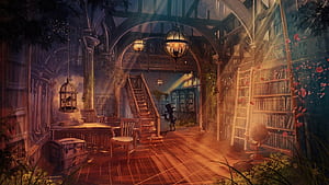 Magic Library, HD wallpaper