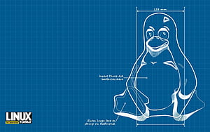 Drawing Penguin Linux GNU, HD wallpaper