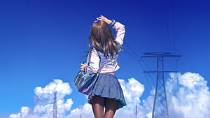 Anime School Boy Hair Waving, anime, anime-girl, school, boy, hair, artist, artwork, art, digital-art, ai, deviantart, HD wallpaper