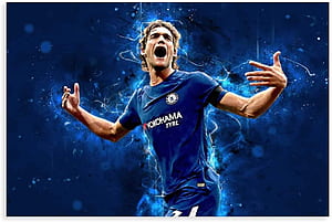 Eriksen's Store Wall Decor Football Poster Print, Wall Art, Artwork, Marcos Alonso Posters for Wall, Game Room Poster, Canvas Art, No Frame Poster, Original Art Poster Gift SIZE 24''x32'' ( cm), HD wallpaper