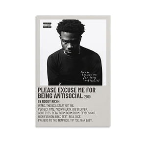 Please Excuse Me For Being Antisocial BY Roddy Ricch Singer Music Retro Poster (1) Canvas Poster Wall Art Decor Print Paintings For Living Room Bedroom Decoration Unframe Styleinch(c : Amazon.ca: Home, HD phone wallpaper