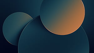 Dark blue , Circles, Gradient background, HD wallpaper