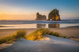 Wharariki Beach Sunset, HD wallpaper