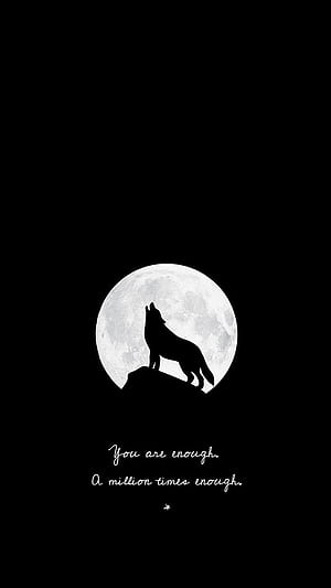 Strong lone wolf, black, dark, deep, enough, lone wolf, love yourself, motivation, phone, HD phone wallpaper