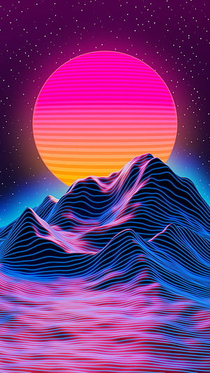 synthwave sun, Synth Pop, HD phone wallpaper