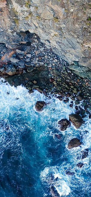 Rocky Coast Big Sur Aerial View Beach Blue Waves Long, Rocky Shore, HD phone wallpaper