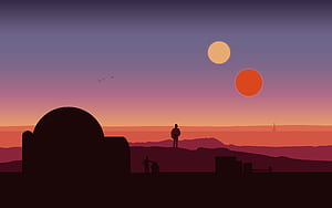 Sci Fi STARWARS BINARY SUNSET Wall, HD wallpaper
