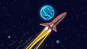 Rocket Blasting Through Star Field, rocket, star, field, artist, artwork, art, digital-art, deviantart, HD wallpaper