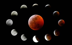 Lunar Eclipse, The Eclipse, HD wallpaper