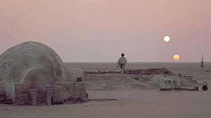 Binary Sunset, Star Wars Sunset, HD wallpaper