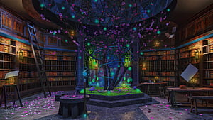 Magic Library, HD wallpaper