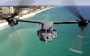 CV 22 Osprey Flies Over The Emerald, V-22 Osprey, HD wallpaper