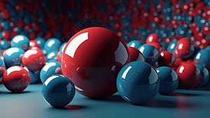 Red Sphere Background 3D Objects, HD wallpaper
