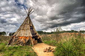 Native American, Tipi, , Cloud, , Tent, HD wallpaper