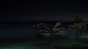 Mac Os Tahoe Beach Night, macos-tahoe, macbook, apple, computer, HD wallpaper