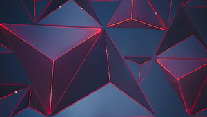 Triangle Pattern, Red Border, HD wallpaper