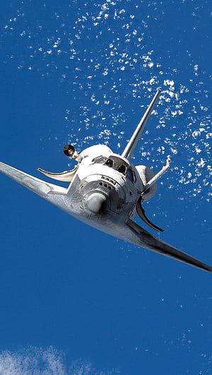 Discovery clouds, craft, fly, nasa, plane, shuttle, sky, space, phone, Space Flight, HD phone wallpaper