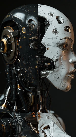Duality Android, robot, Android, HD phone wallpaper