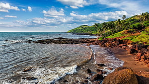 Anjuna Beach Goa India , Nature , and Background, Indian Beaches, HD wallpaper