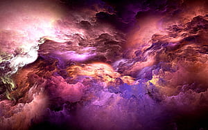 Multicolored abstract thunderclouds, HD wallpaper