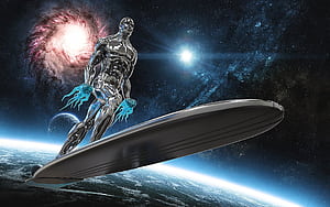 Siver Surfer 3D Fan Art, Silver Surfer In Space, HD wallpaper