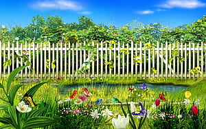 Spring Yard, HD wallpaper
