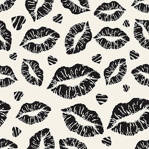 Wallink Funky Black Lips Hearts Peel and Stick for Bedroom Bathroom 17.5×120 Inch Self Adhesive Removable Modern Vinyl Contact Paper for Teen Girls Room Laundry Room Wall Decor, Youngster, HD phone wallpaper