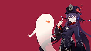hutao genshin impact-> vetor minimalist, HD wallpaper