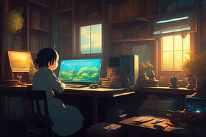 Pleasant Crane3: Computer Programming, Anime Programmer, HD wallpaper