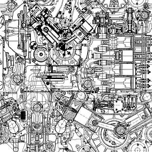 Drawing engine seamless pattern. Blueprints, Seamless patterns, Engineering, Technical Drawing, HD phone wallpaper