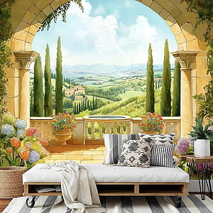 DLERFLOVR Ancient Arch 3D Large Style Wall Murals Art Decor, Mural for Living Room Bedroom TV Background Office Decor, Retro 3D, HD phone wallpaper