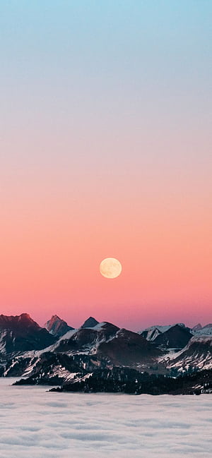 Sunset Over Mountains Nature Top Best Trending Background And For Apple IPhone And Google Android 6K R High Resolution High Definition, Over The Top, HD phone wallpaper