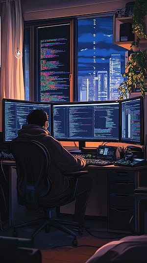 Cozy coding setup , Programmer, Computer, Programmer Room, HD phone wallpaper