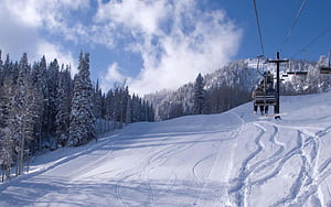 Ski Resort, Ski Slopes, HD wallpaper
