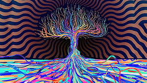 Psychedelic, Psychedelic Tree, HD wallpaper