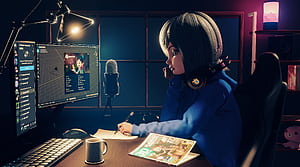 Coding Anime Girl Programmer, Anime Coder, HD wallpaper