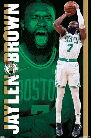 NBA Boston Celtics Brown 21 Wall Poster, 14.725 x 22. Framed, Jalen Brown, HD phone wallpaper