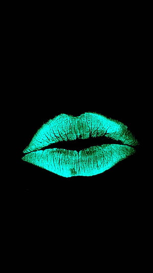 Matted Green Kiss Mark Of Lips, HD phone wallpaper