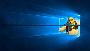 Blue Windows With Shrek Pc Background, HD wallpaper