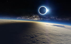 Solar Eclipse from space : r, The Eclipse, HD wallpaper