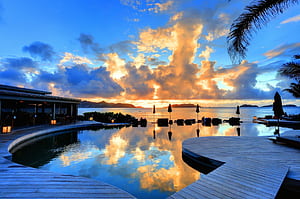 Tropical Sea Ocean Pool Hotel Saint Barthélemy Man Made Resort, Saint Barthelemy, HD wallpaper
